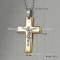 High quality stainless steel 18k gold antique cross pendant jewelry